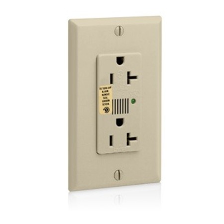 LEVITON Receptacle, Deco, 20A, 5-20R, 125V, Ivory 7380-I